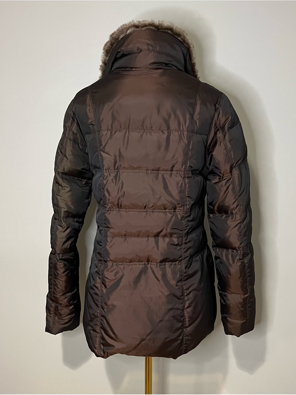 Eddie Bauer Premium Goose Down Bronzed Brown Coat Size S - Picture 5 of 7